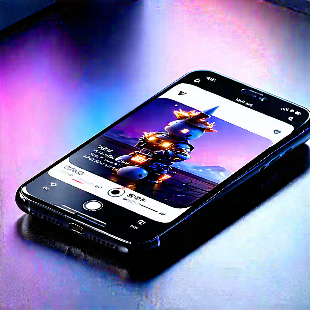 Smartphone With Streaming Content With Black Smartphone