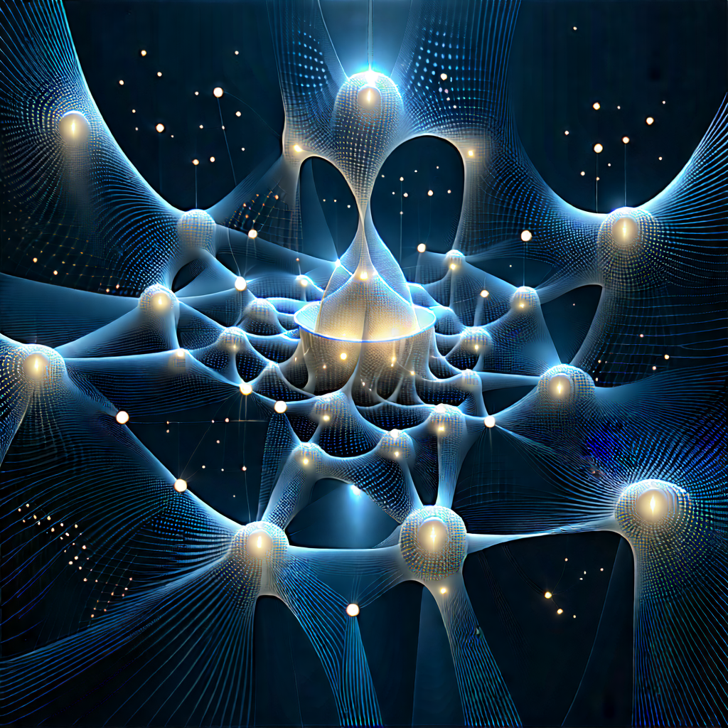 Blockchain Network Visualization With Blue White