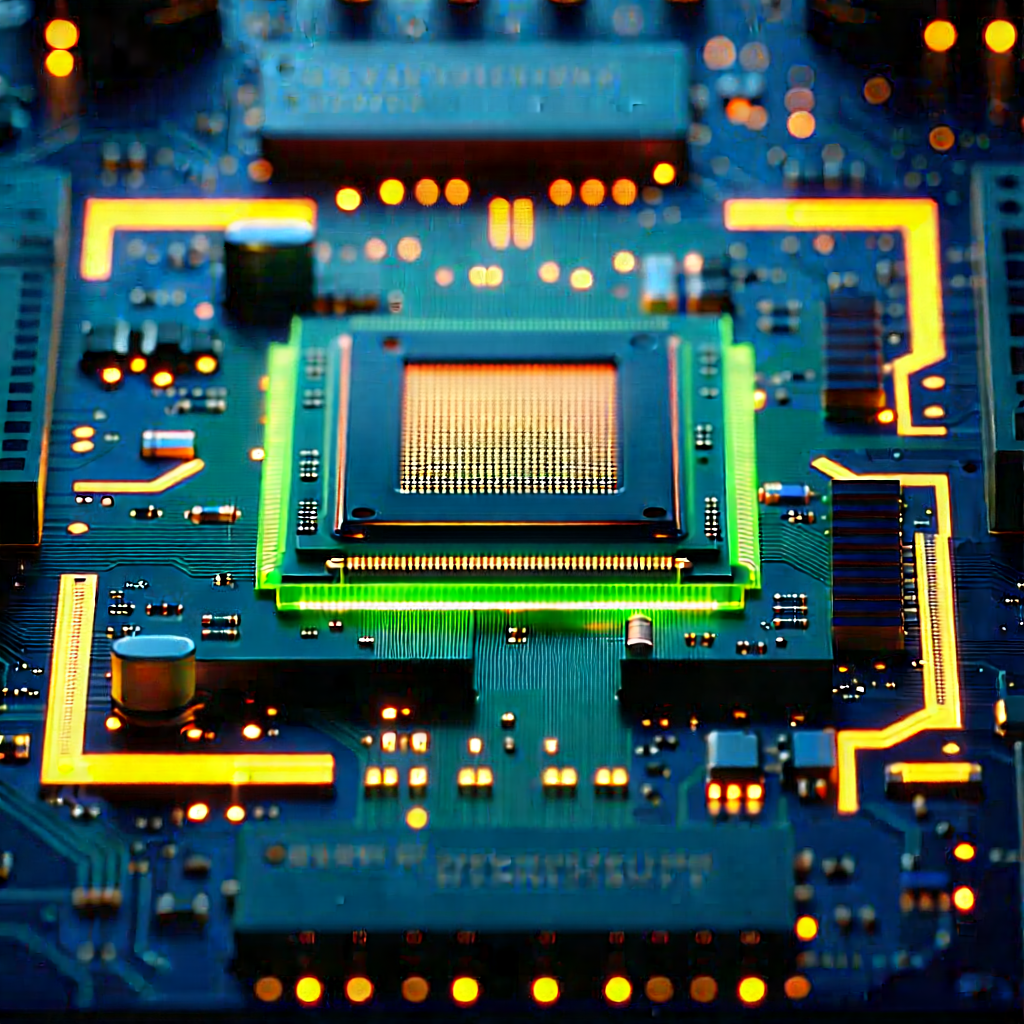 Close-up of microprocessor