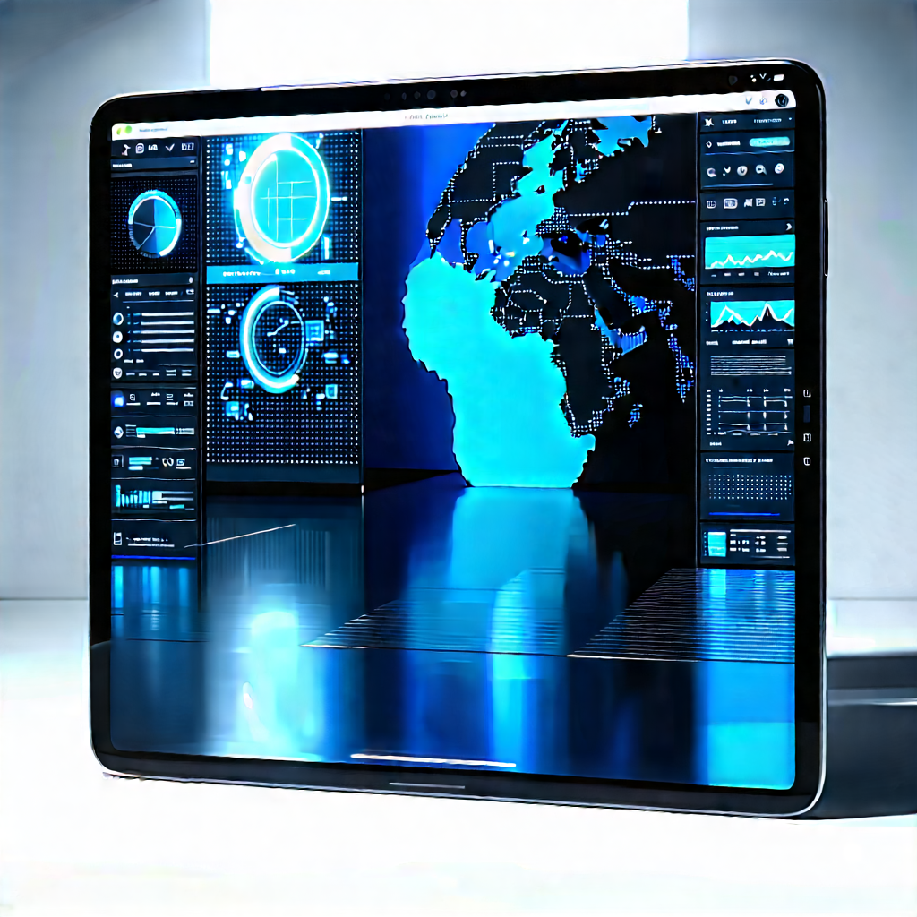 Tablet With Holographic Display With Laptop Computer