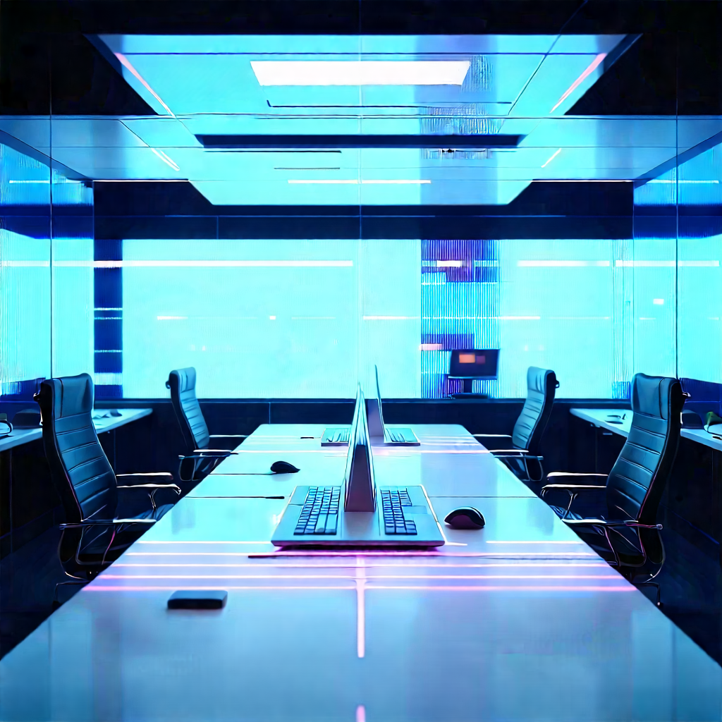 Futuristic Tech Startup Office With Modern Office