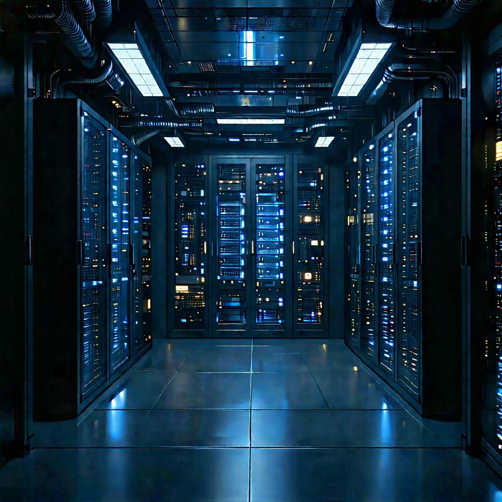 (futuristic:1.23) Server Room With Image, There