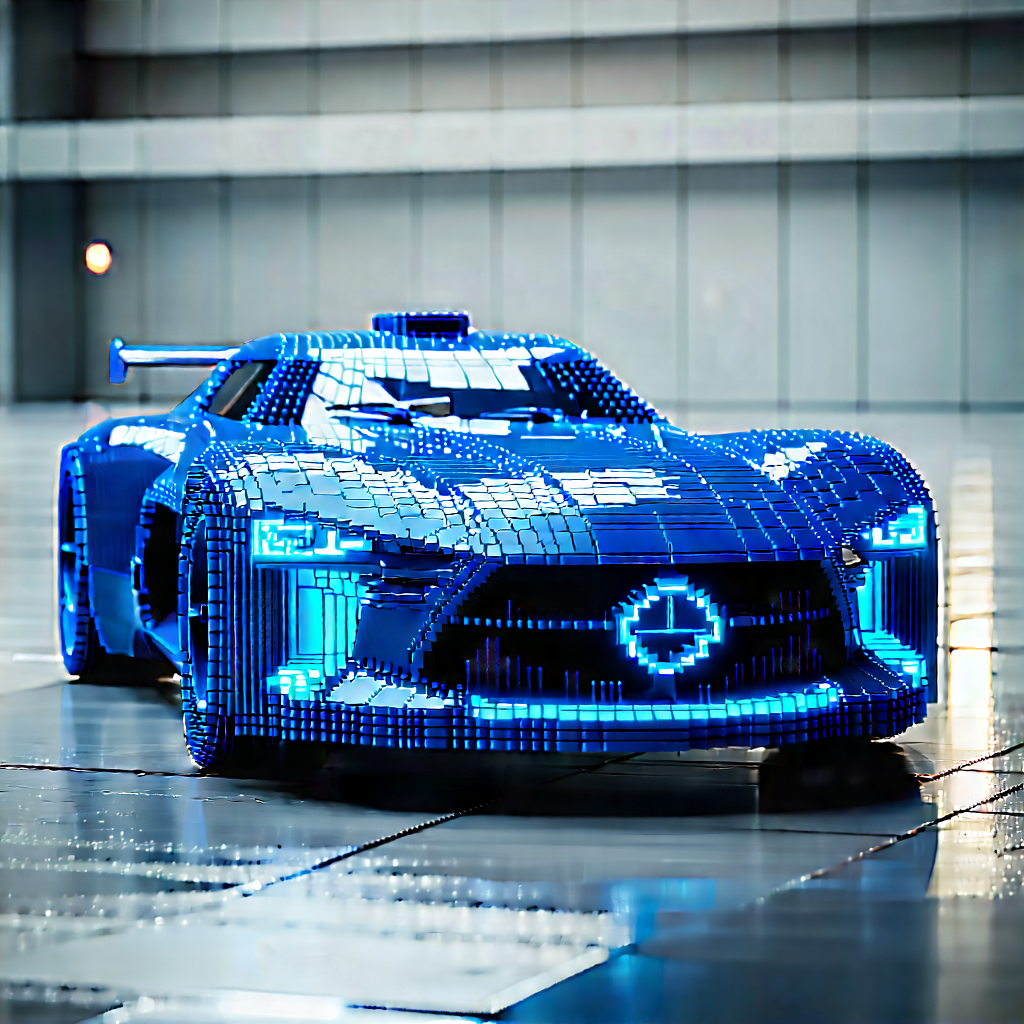 Automotive Technology In Design Studio With Blue Sports