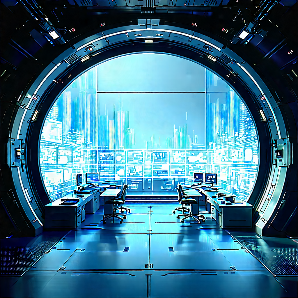 (futuristic:1.12) Research Laboratory With Image, There