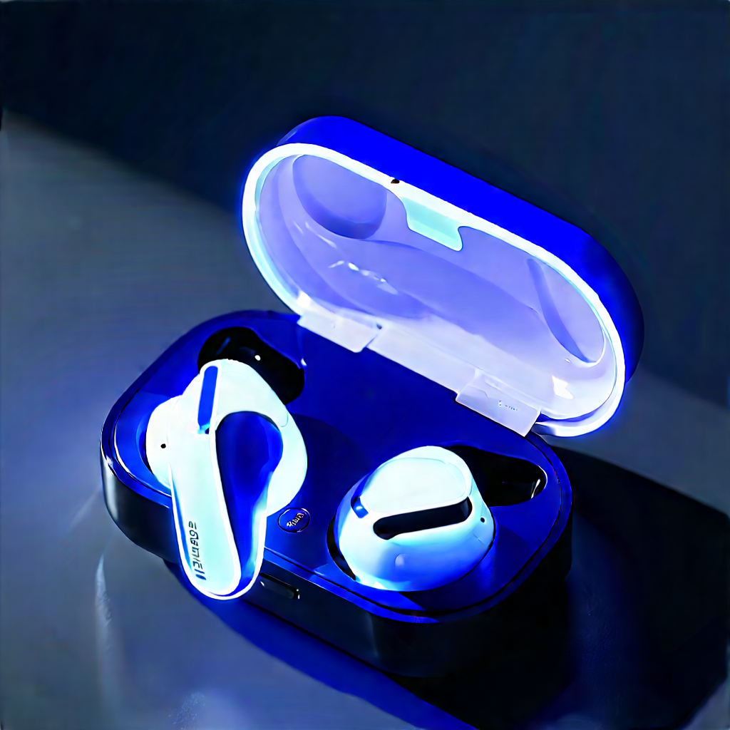 Wireless earbuds with glowing screen