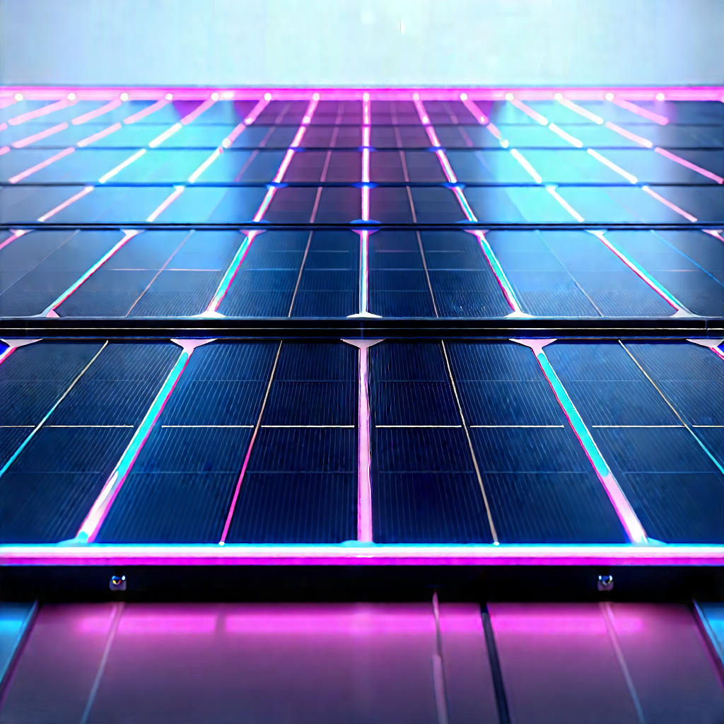 Solar Panel With Neon Accents With Large Solar