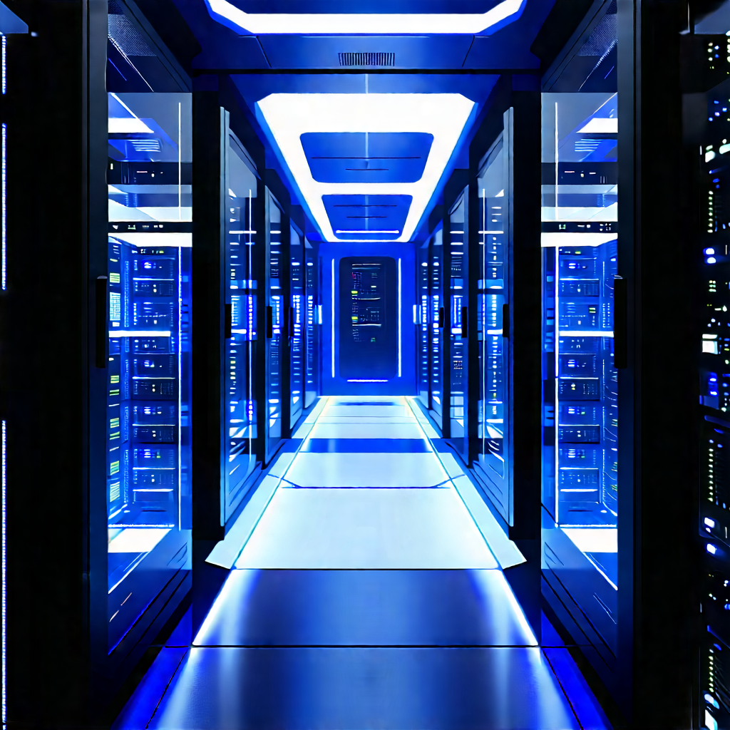 (futuristic:1.24) server room