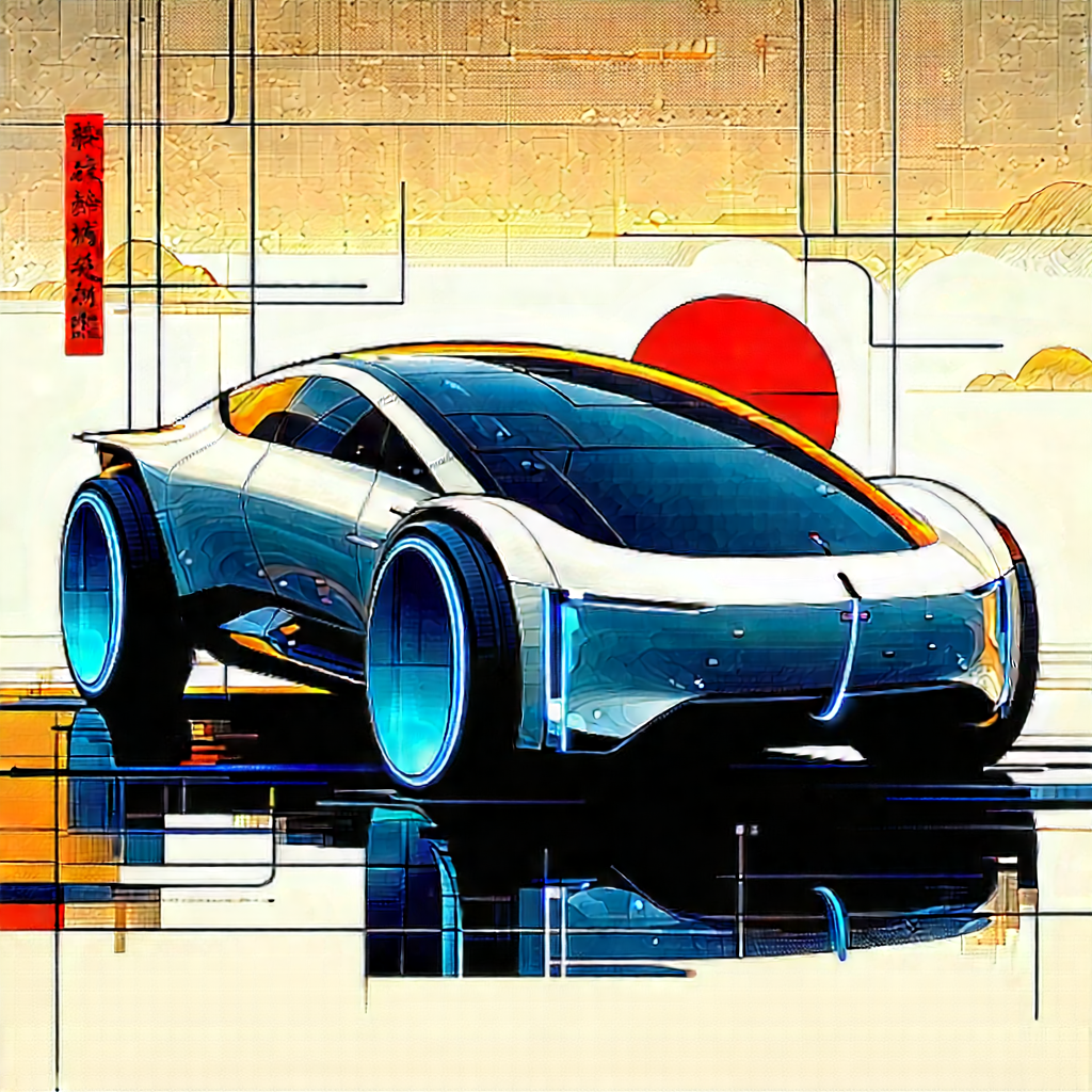 Innovative Electric Vehicle (design:1.27) With Futuristic Shown