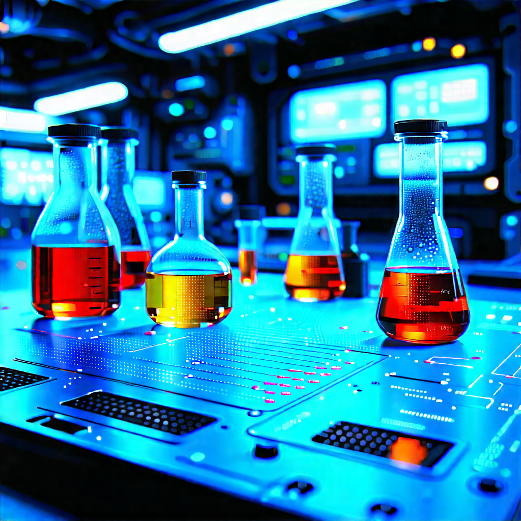 Futuristic Research Laboratory With Image, There