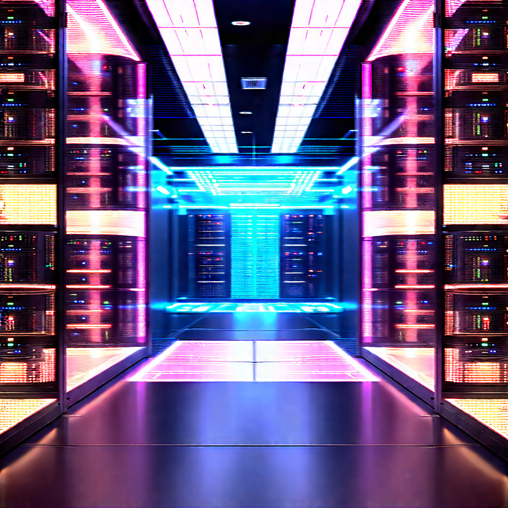 (futuristic:1.36) server room