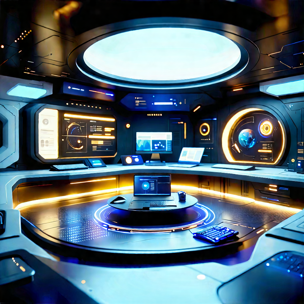 Futuristic tech startup office
