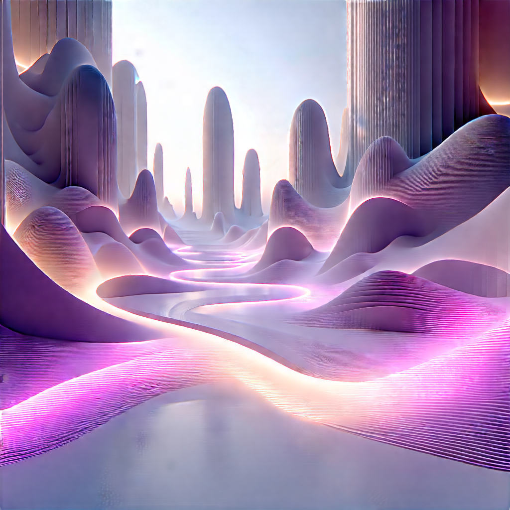 (futuristic:1.24) (digital:1.1) Workspace With Image, There