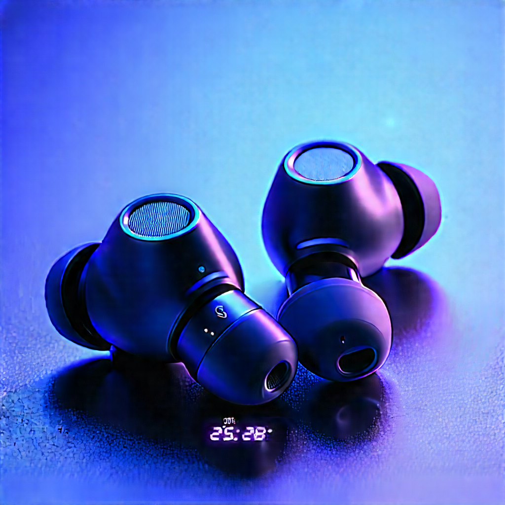 Wireless Earbuds With (digital:1.35) Artwork With Close-up Black