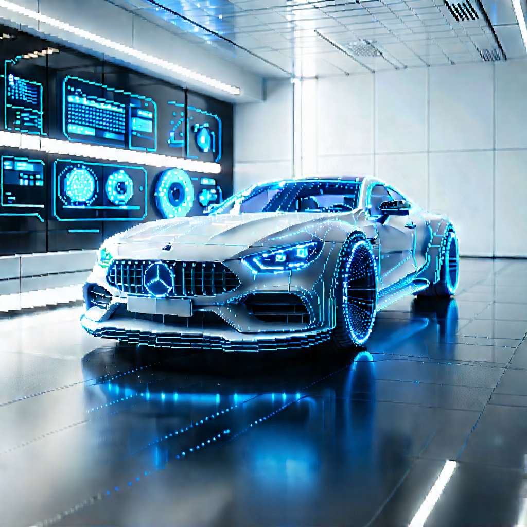 Automotive Technology In Tech Office With White Sports