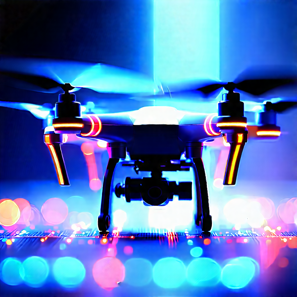 Drone With Data Visualization With Drone Camera