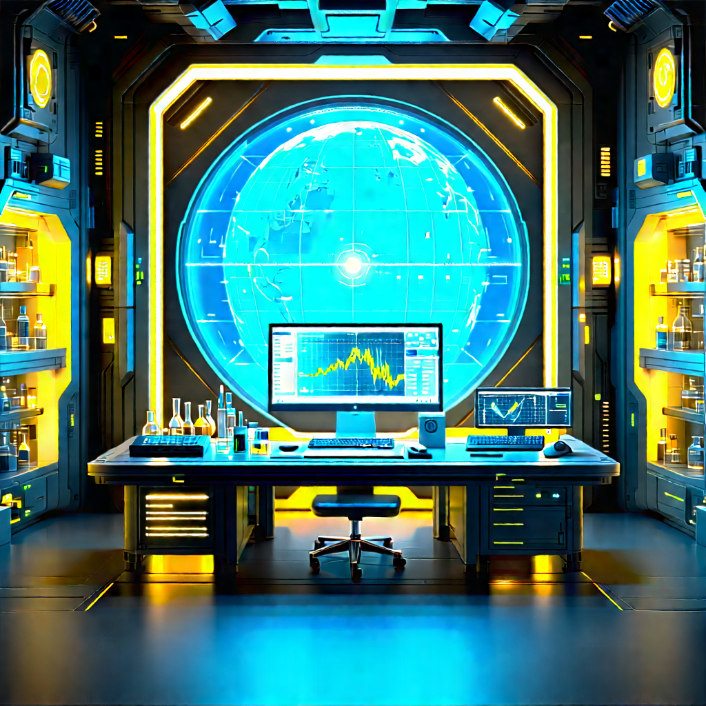Futuristic Research Laboratory With Futuristic Setting,