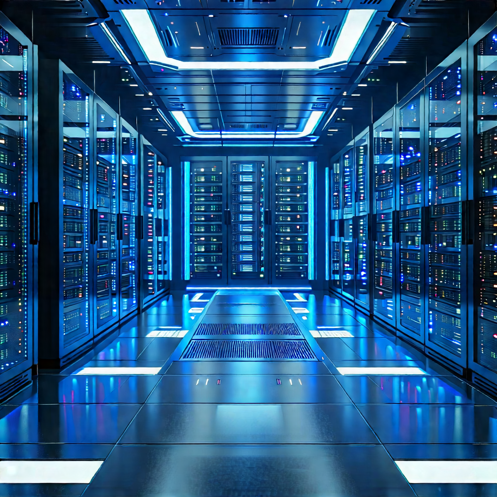 Futuristic Server Room With Image, There