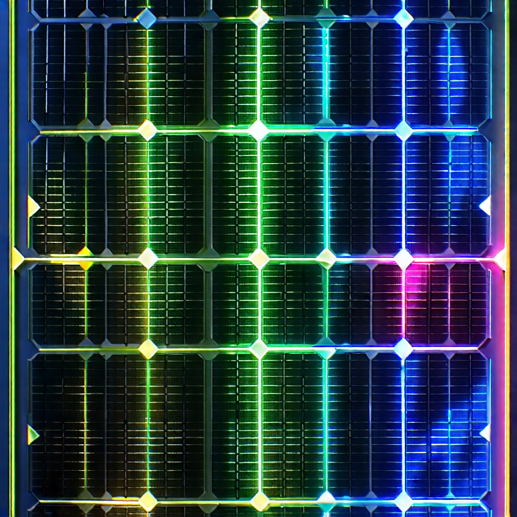 Solar panel with neon accents