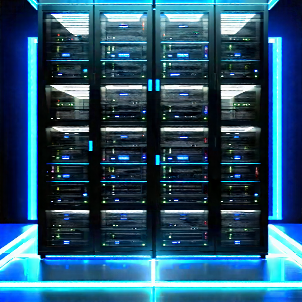Server rack with holographic projection