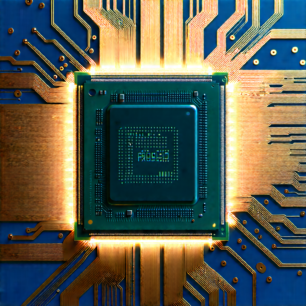 Close-up of microprocessor