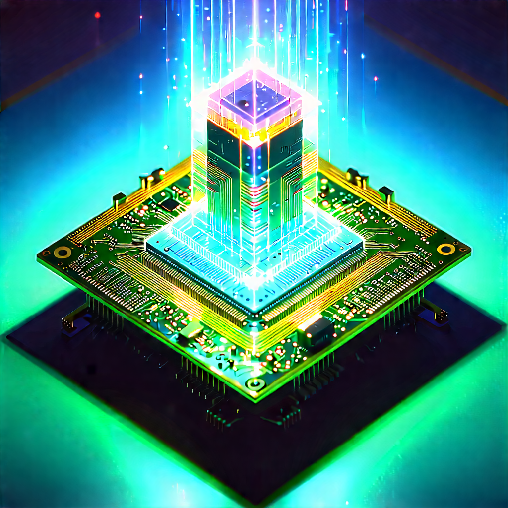 Quantum Computer With Holographic Projection With Computer Circuit
