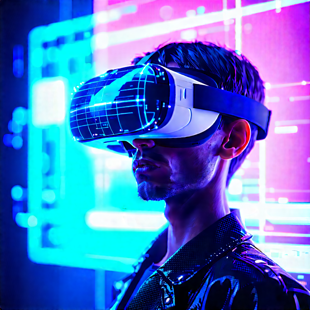Vr headset with holographic display