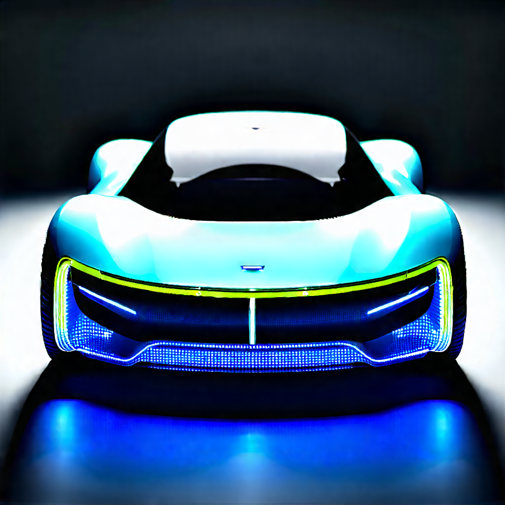 Innovative Electric Vehicle (design:1.14) With Futuristic-looking Blue