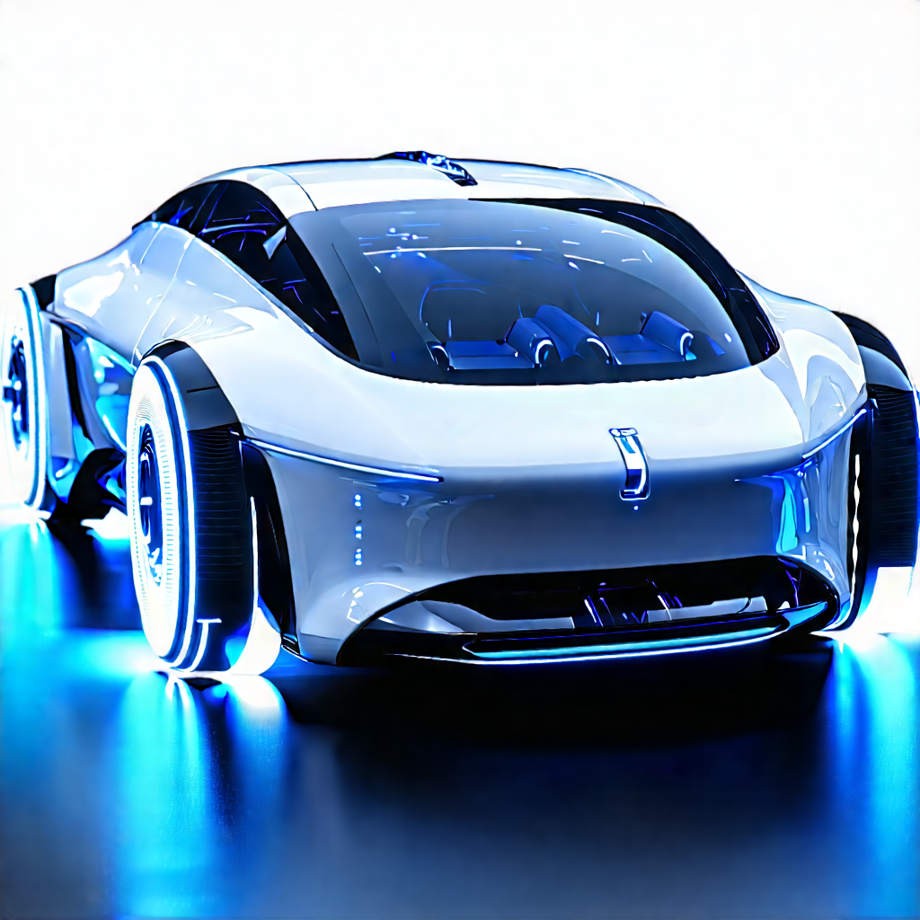 Innovative Electric Vehicle Design With Futuristic White