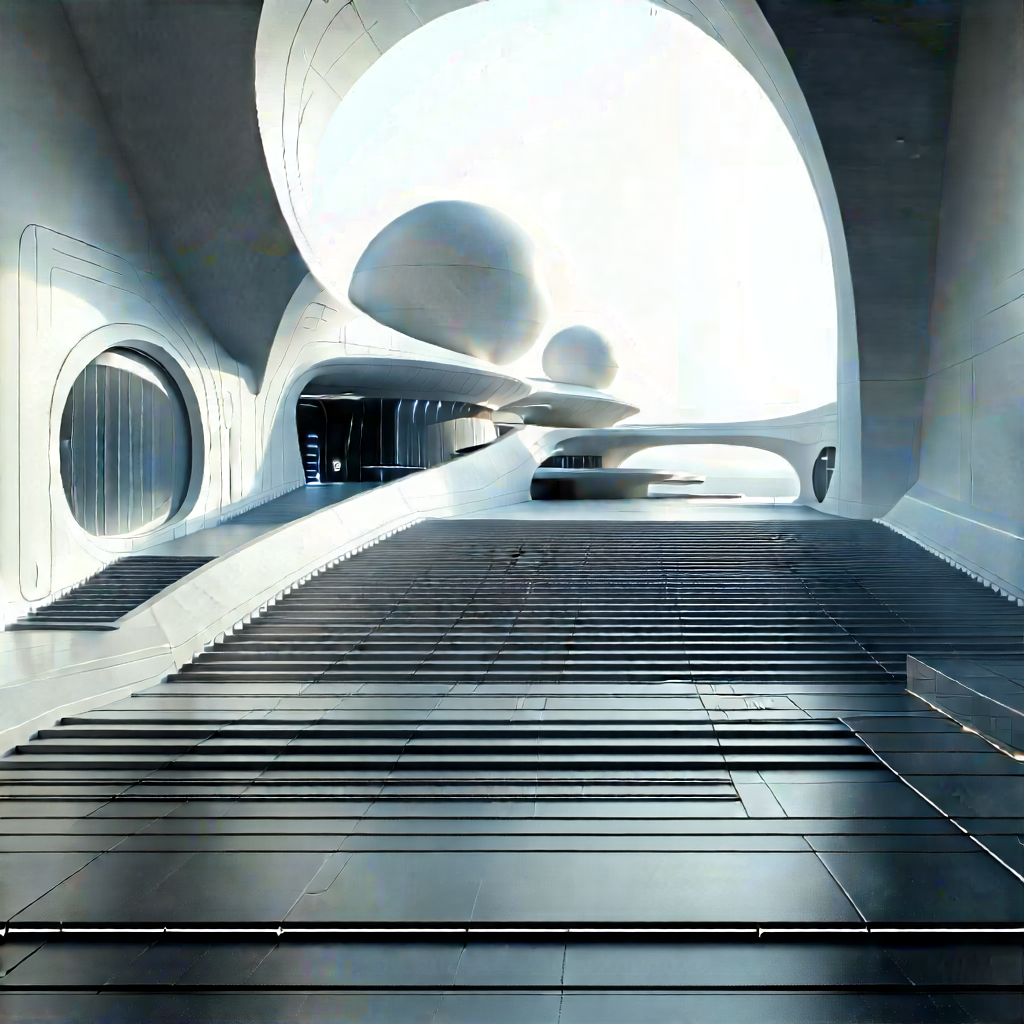 Futuristic Research Laboratory With Image, There