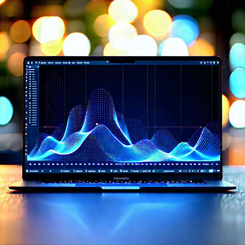 Laptop With Data Visualization With Laptop Computer