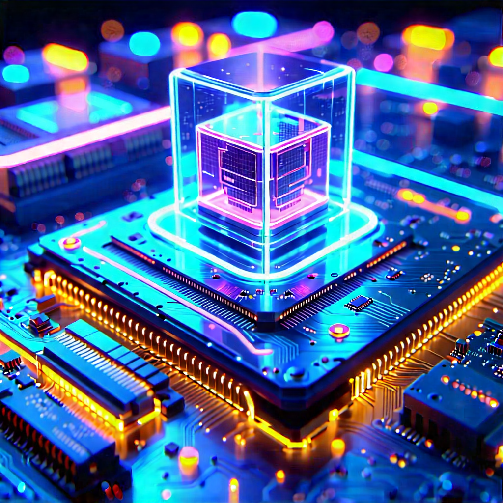 Quantum computer with neon accents