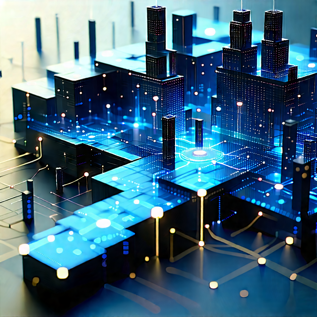 Blockchain Network Visualization With Blue White