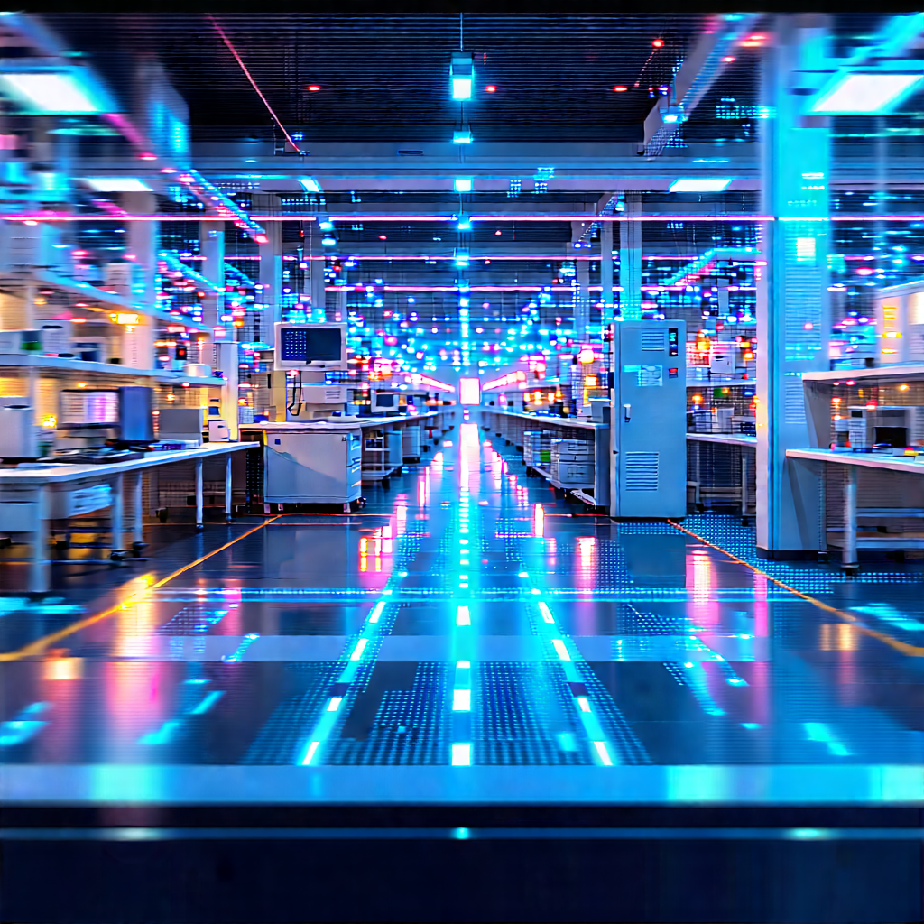 Healthcare Technology In Manufacturing Facility With Image, There