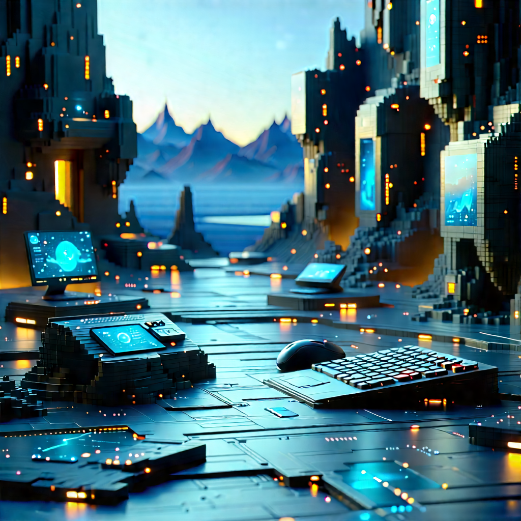 Futuristic (digital:1.26) workspace