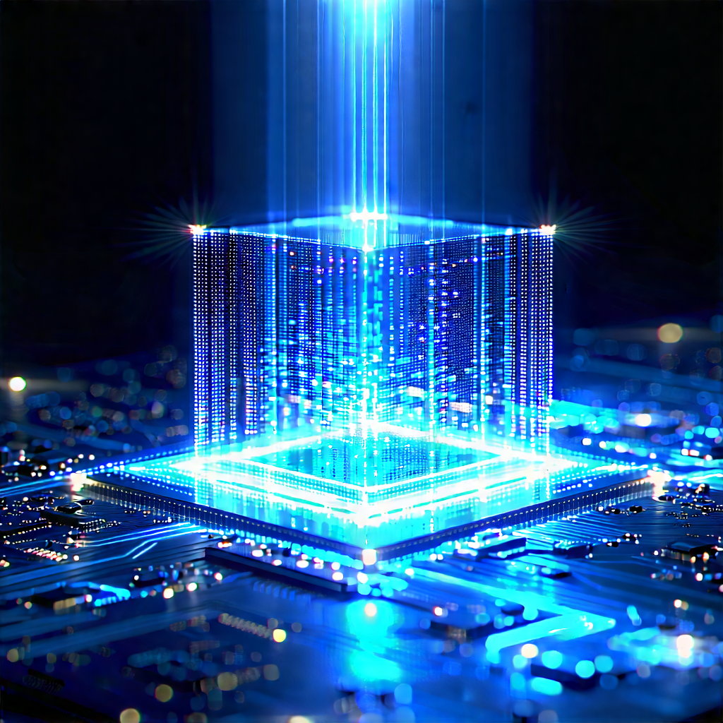 Quantum Computer With Holographic Projection With Blue Light