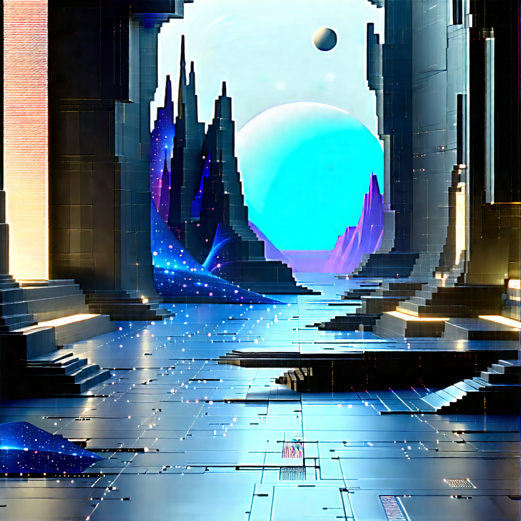 Futuristic digital workspace