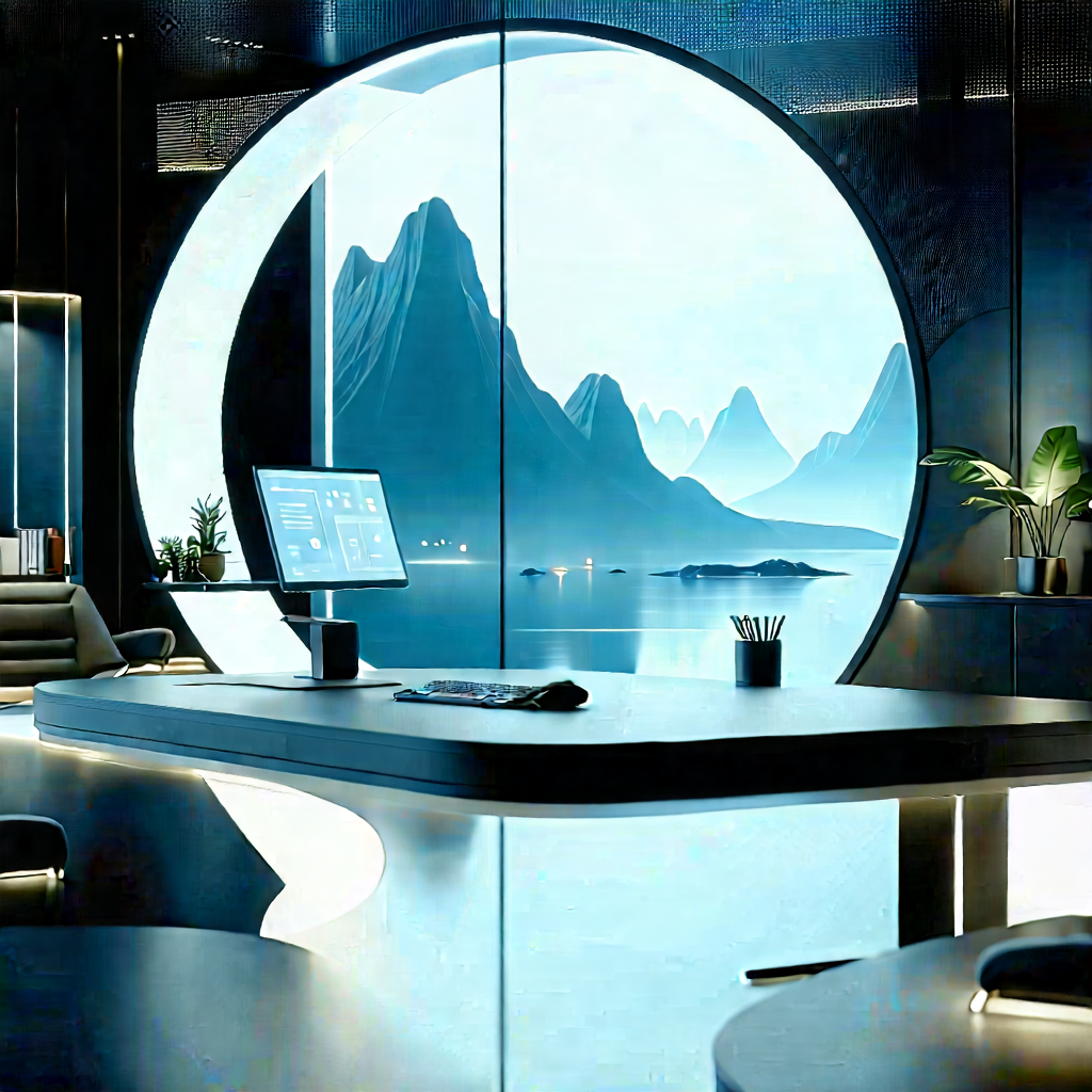 Futuristic Tech Startup Office With Image, There