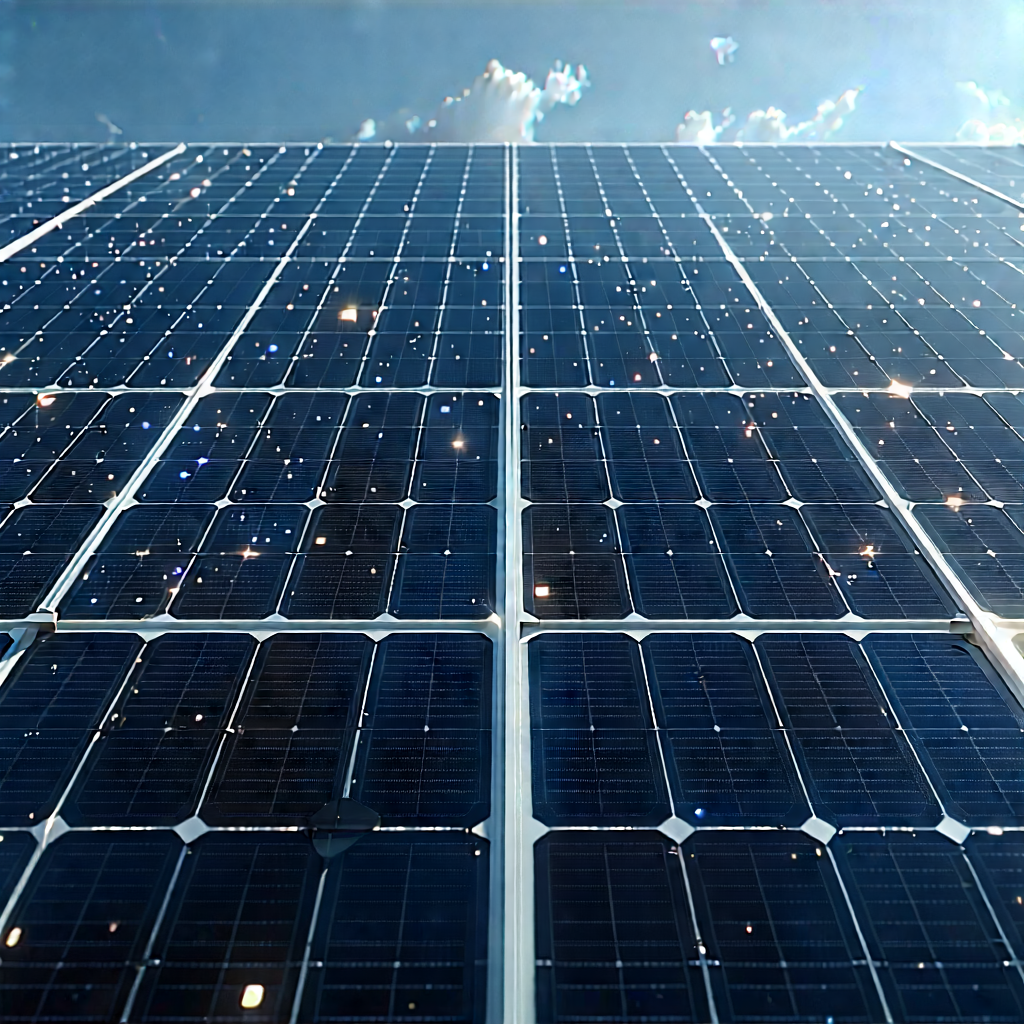 Solar Panel With Digital Particles With Large Solar