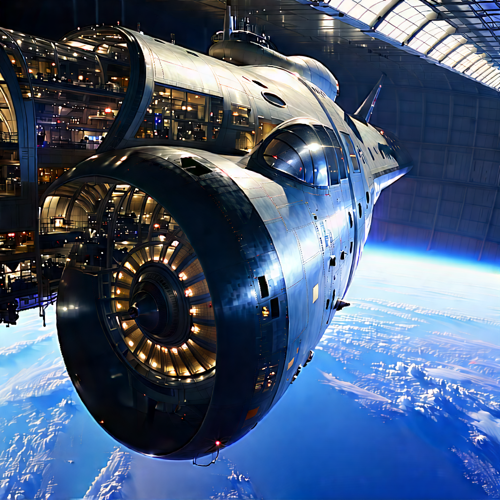 Aerospace Technology In Research Center With Large Spacecraft