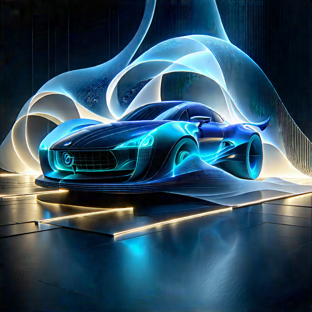 Automotive Technology In Tech Office With Blue Sports