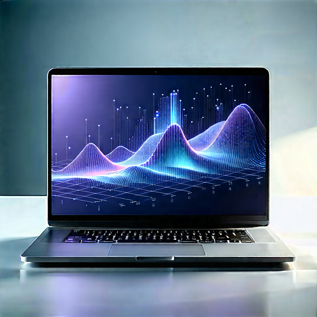 Laptop with data visualization