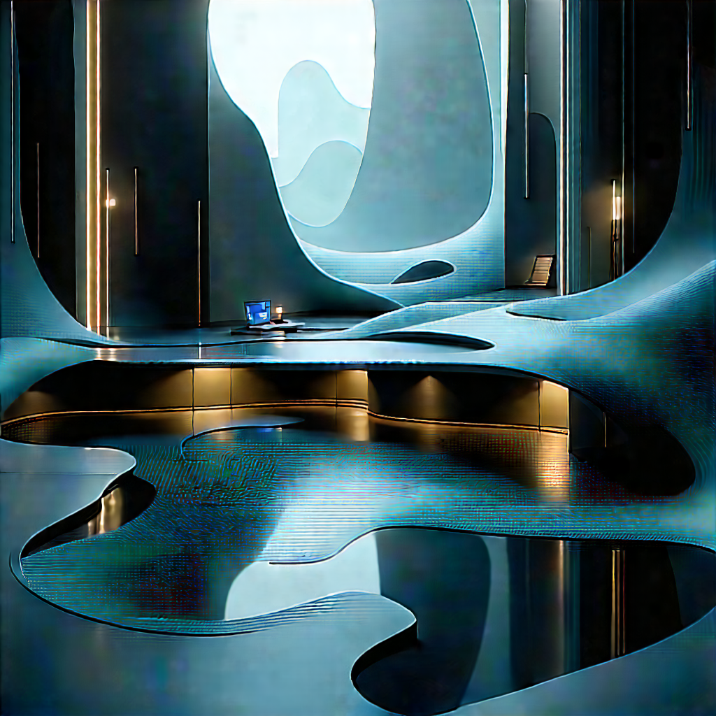 (futuristic:1.17) Digital Workspace With Image, There