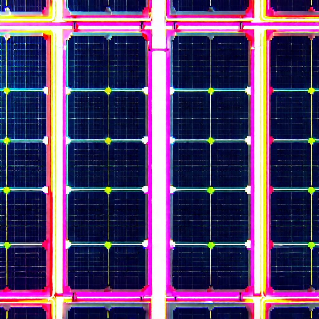 Solar panel with neon accents