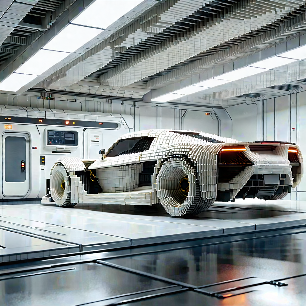 Automotive Technology In Manufacturing Facility With White Futuristic