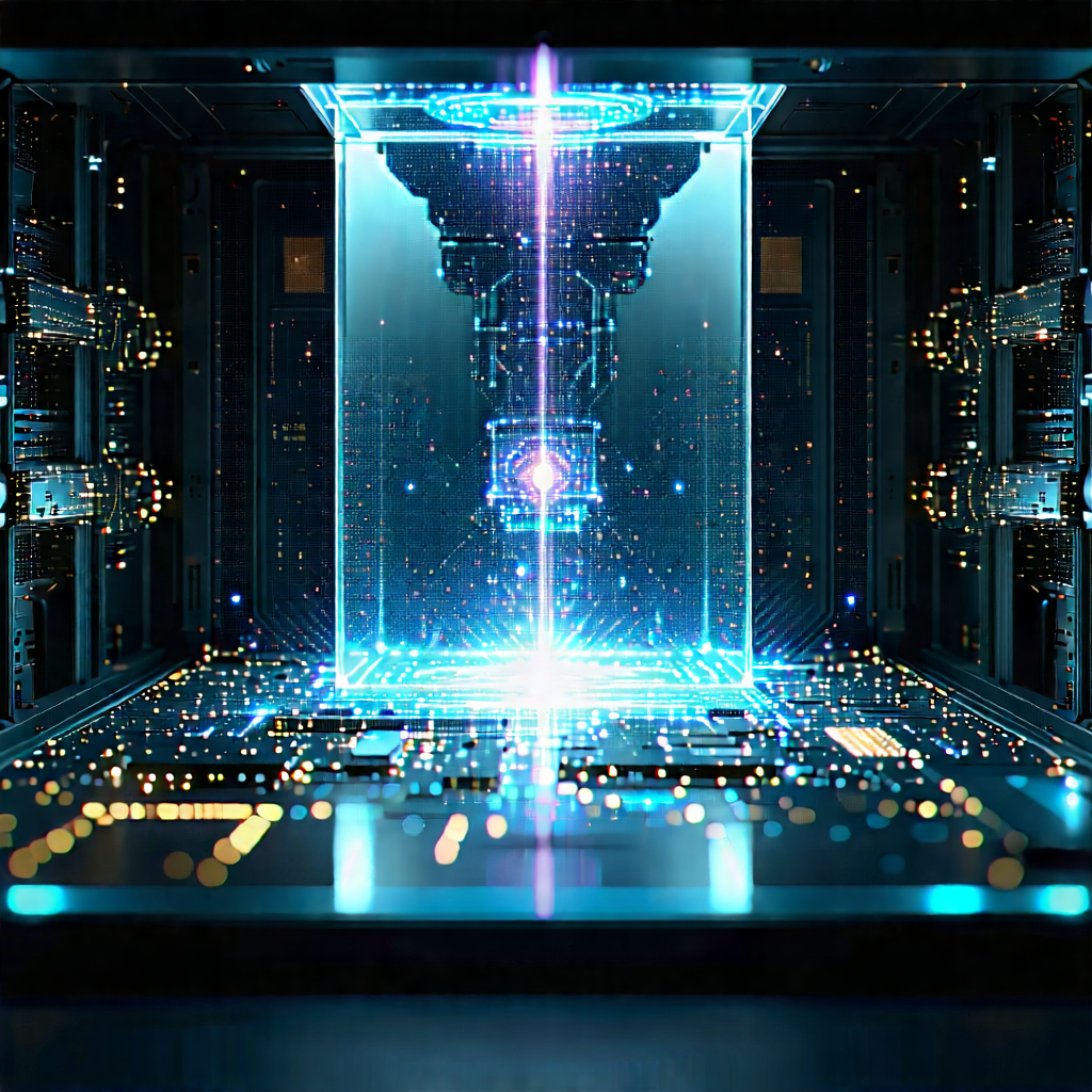 Quantum computer with laser scanning