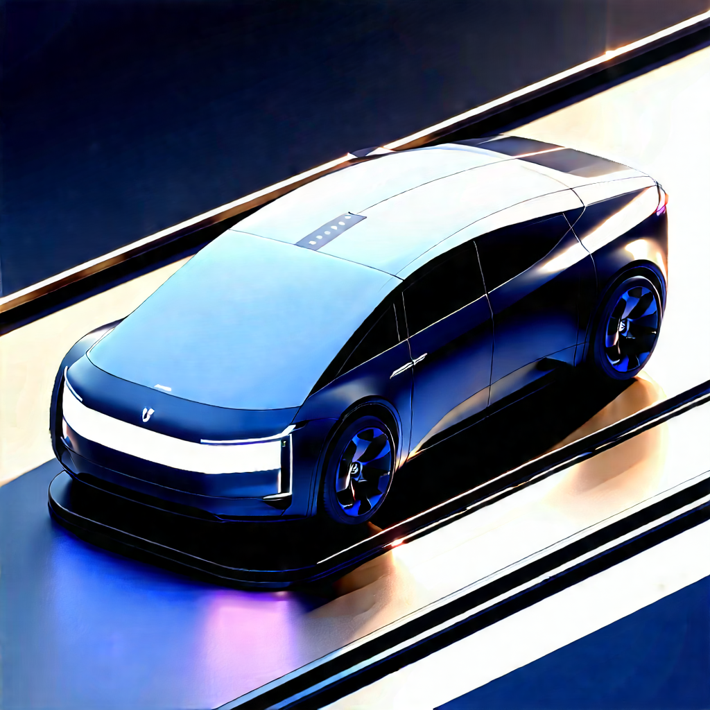 Innovative Electric Vehicle Design With Blue Shown