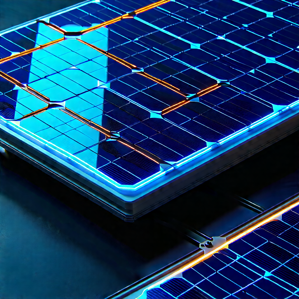 Solar panel with neon accents