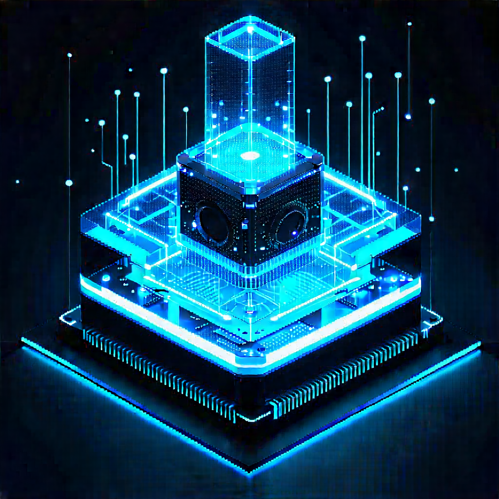 Quantum computer with neon accents
