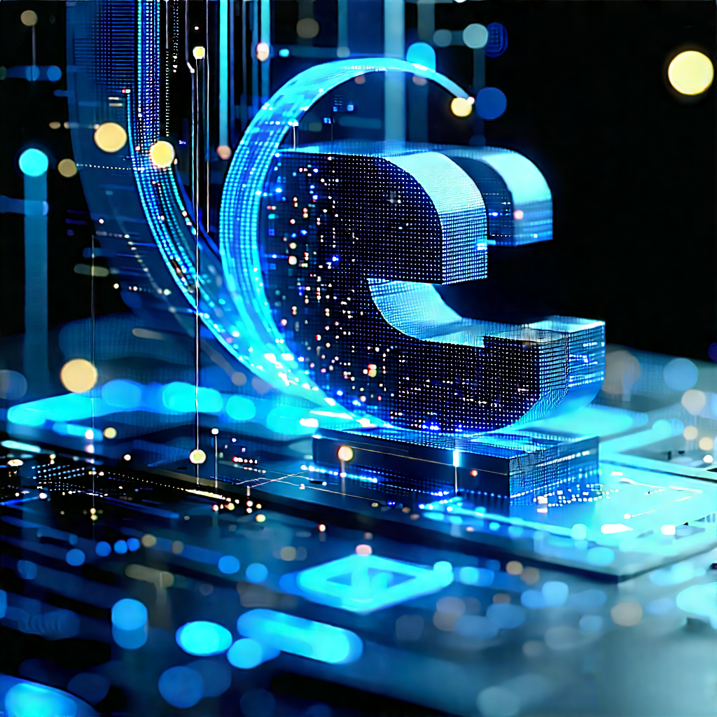 Financial Technology In (design:1.34) Studio With Blue White