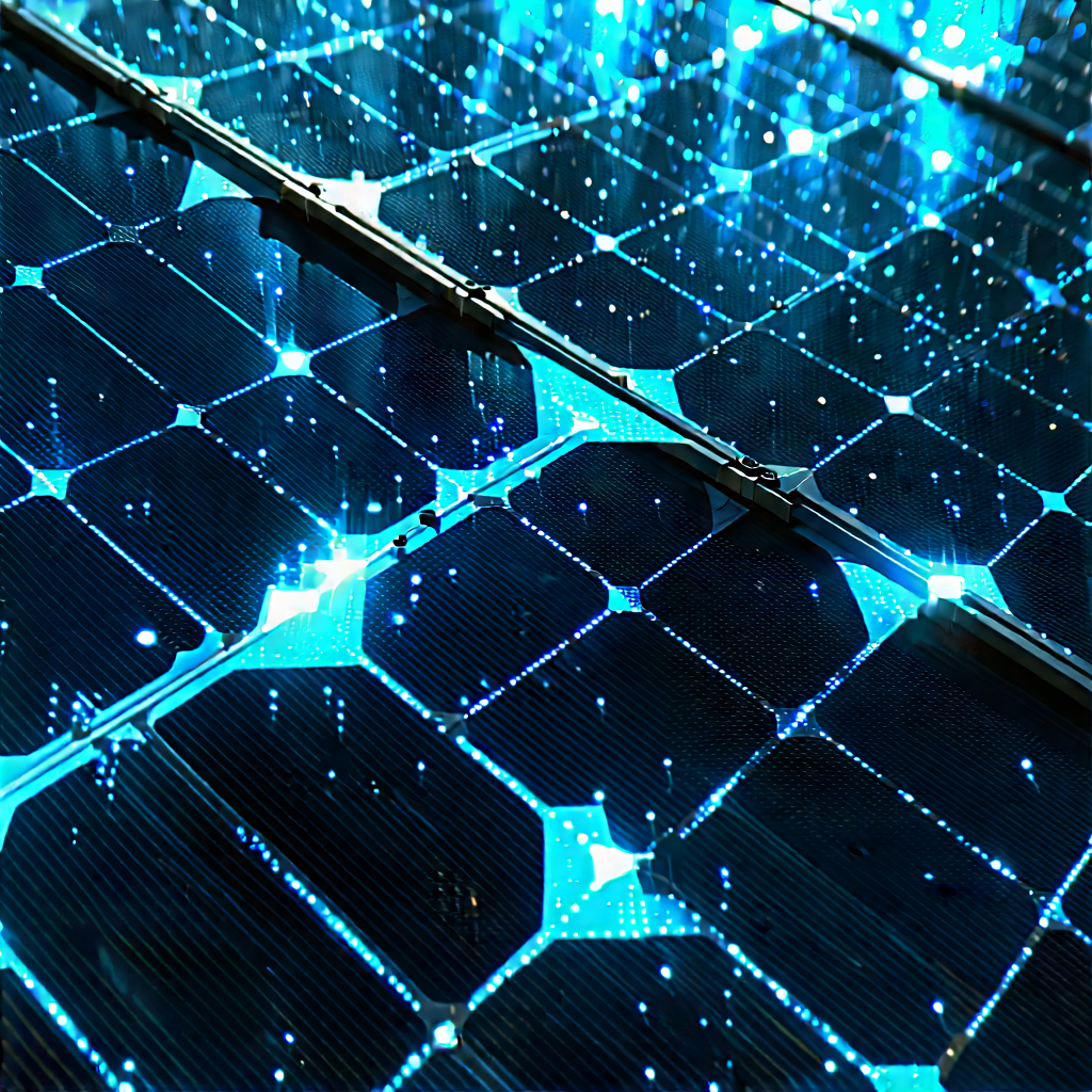 Solar panel with digital particles